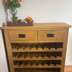 solid oak wine rack