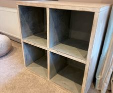 Rustic 2x2 Cube Storage Unit Washed Wood Effect