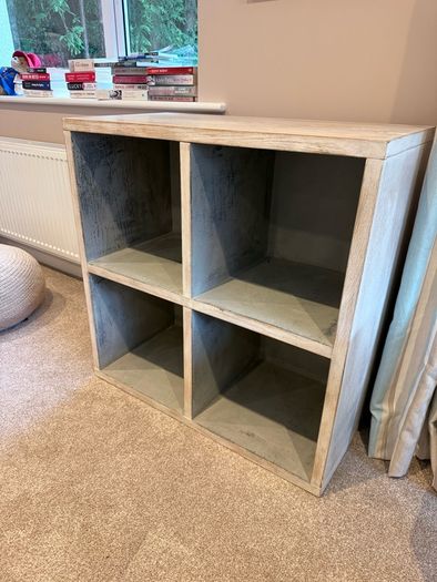Rustic 2x2 Cube Storage Unit Washed Wood Effect