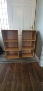 wooden shelves
