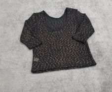 River Island Black and Gold 3/4 Length Sleeve Top