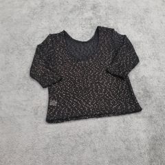 River Island Black and Gold 3/4 Length Sleeve Top