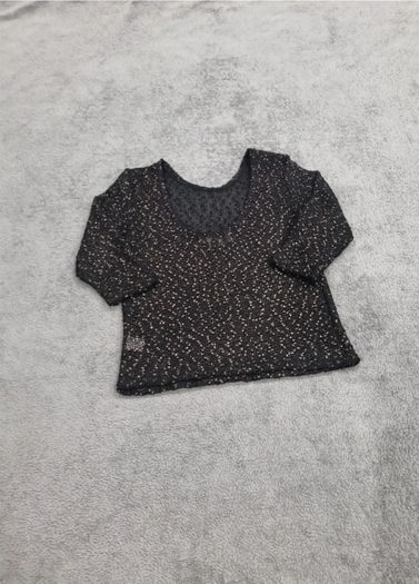 River Island Black and Gold 3/4 Length Sleeve Top