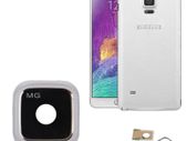 White Rear Camera Frame and Glass Lens Cover For Samsung Galaxy Note 4 N910 - #104744