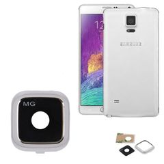 White Rear Camera Frame and Glass Lens Cover For Samsung Galaxy Note 4 N910 - #104744