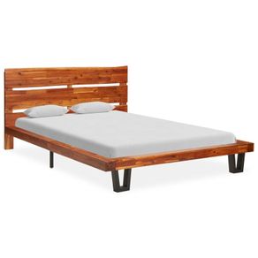 Bed Frame with Live Edge Solid Acacia Wood 120 cm