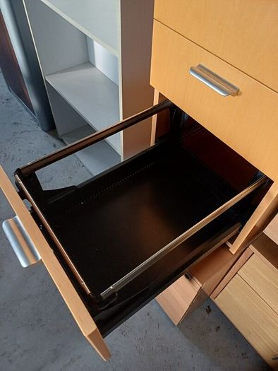 Wooden 3 Drawer Pedestal - Silver Handles