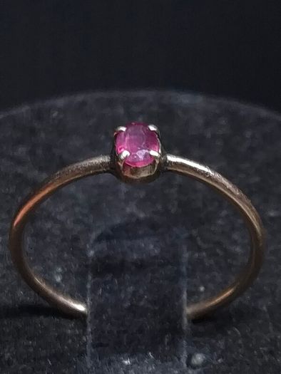 Antique Professionally Tested 14ct Gold Pink Gemstone Ring Size 52.5