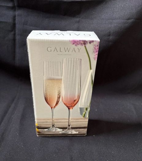 Galway Irish crystal flute pair of glasses