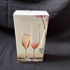 Galway Irish crystal flute pair of glasses