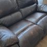 2 seater recliner brown leather Image 2
