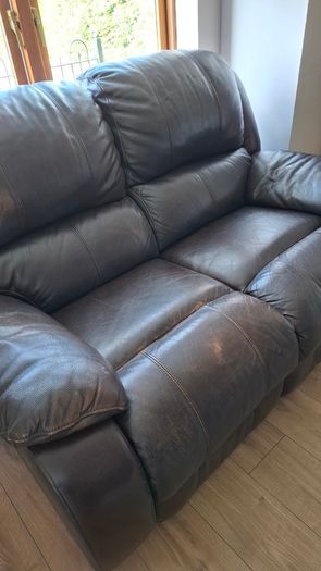 2 seater recliner brown leather