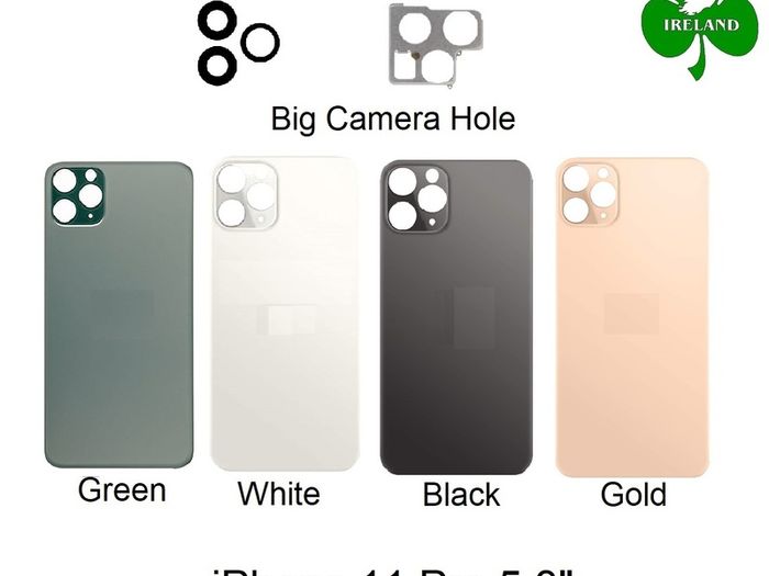 For iPhone 11 Pro Back Battery Cover Glass Black Green White Gold + Camera Lens