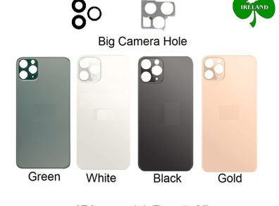 For iPhone 11 Pro Back Battery Cover Glass Black Green White Gold + Camera Lens