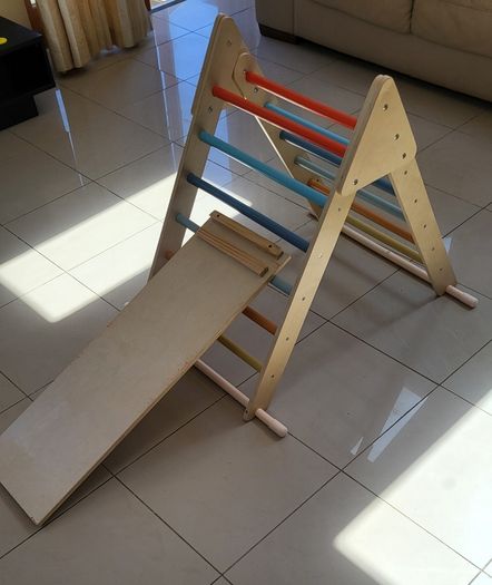 Toddler climbing frame with slide