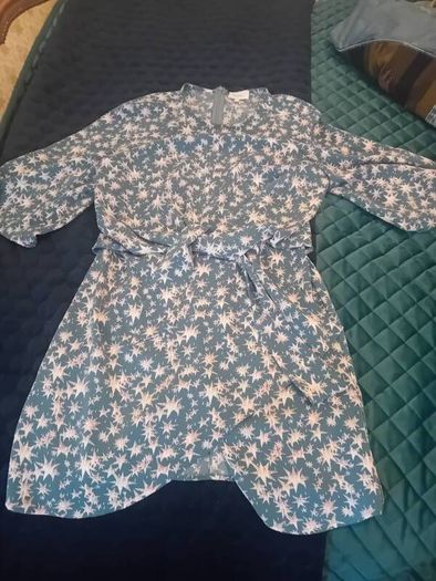 uk10 star print midi 3/4 sleeve