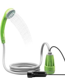 Portable Shower Camping Travel Shower Outdoor with 3-Year Warranty, Rechargeable Battery Dag Shower head Hose USB Cable Water Pump for Bike Car Washing Pet Cleaning Garden Watering-Green (FREE POSTAGE)