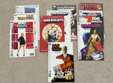 100 Bullets comics issues 1-10 and final issue 100 , 1st prints , rare