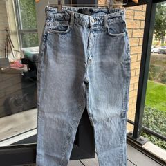 ZARA Light Blue Straight-Leg Jeans Size EU 36