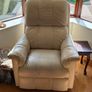 Matching cream two-seater sofa and reclining armchair Image 2