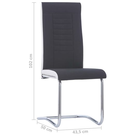 Cantilever Dining Chairs 2 pcs Black Fabric
