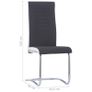Cantilever Dining Chairs 2 pcs Black Fabric Image 8