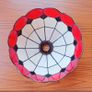 Vintage Tiffany-style stained glass lampshade bell-like shape with a domed top and a scalloped bottom edge Image 2