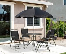 6 Pcs Bistro Set, Texteline-Black