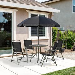 6 Pcs Bistro Set, Texteline-Black