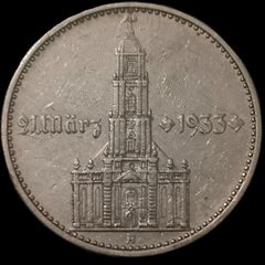 2 Reichsmark 1934 A (Kirche) Silver Coin Germany