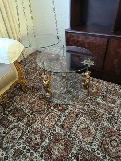 Hanging Swag Lamp & Matching Table