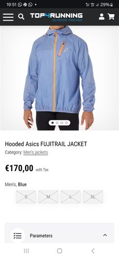 Asics Fujitrail Jacket Professional Size XL