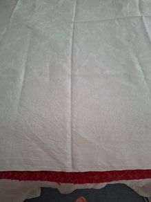 White Damask  Tablecloth 121cm x 117cm