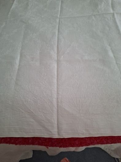 White Damask  Tablecloth 121cm x 117cm