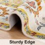 Vintage Washable Rugs Living Room Large 160x230 cm Boho Soft Short Pile Rug Moroccan Carpet Distressed Floral Rugs Non Slip Accent Area Rug for Bedroom Dining Room, Colourful Image 5