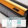 Double Bed Frame, 4FT6 Bed Frame Ergonomics Double with Charging Station and LED Lights, Heavy Duty Platform Full Bed with Fabric Storage Sloped Headboard, No Box Spring Needed, (Black) Image 6