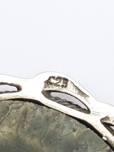 Vintage 925 Silver Carved Cameo Brooch