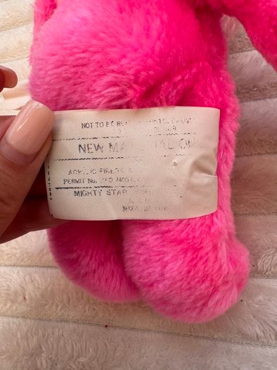 Vintage Pink Panther Plush Soft 1964 Mirisch-Geoffrey Mighty Star approx. 27 cm. Loose Head Used Dirty Please see photos