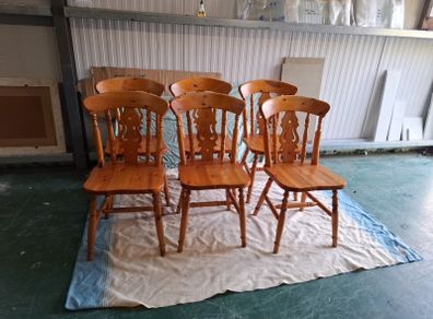6 Solid Pine Chairs