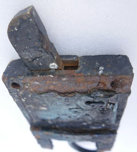Amazing Antique Early Elbow Lock Rim Lock
