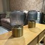 Brass/grey clear glass bedside table x2 Image 2