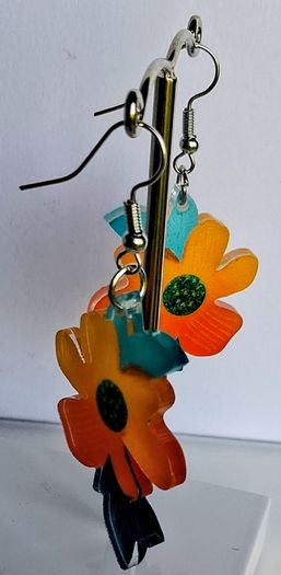 Vibrant California poppy Acrylic Earrings