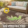 Waterproof Outdoor Rug, 240x300cm, Beige & Brown Anti-slip Reversible Plastic Straw Garden Rugs, Easy Cleaning Carpet for Camping, Patio, Beach, Picnic, Backyard Image 3