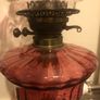 19th Century Oil Lamp with Ruby Bowl and Ruby Tipped Shade Image 3