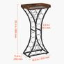 15 Bottle Wine Rack,Iron Freestanding Floor Wine Holder, Mini Bar Stand Liquor Cabinet with Wood Tabletop, For Home Bar,Kitchen,Living Room,Dining Room Image 2