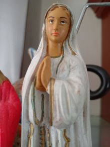 Our Lady of Fatima Statue and The Sacred Heart.