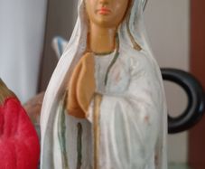 Our Lady of Fatima Statue and The Sacred Heart.