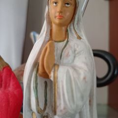 Our Lady of Fatima Statue and The Sacred Heart.