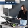 Standing 81 cm Desk Converter Height Adjustable Riser Sit to Stand Dual Monitor and Laptop Workstation with Wide Keyboard Tray Black DESK-V000K Image 4
