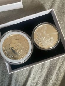 2oz  silver . 999 Britannia and Fiji coins
